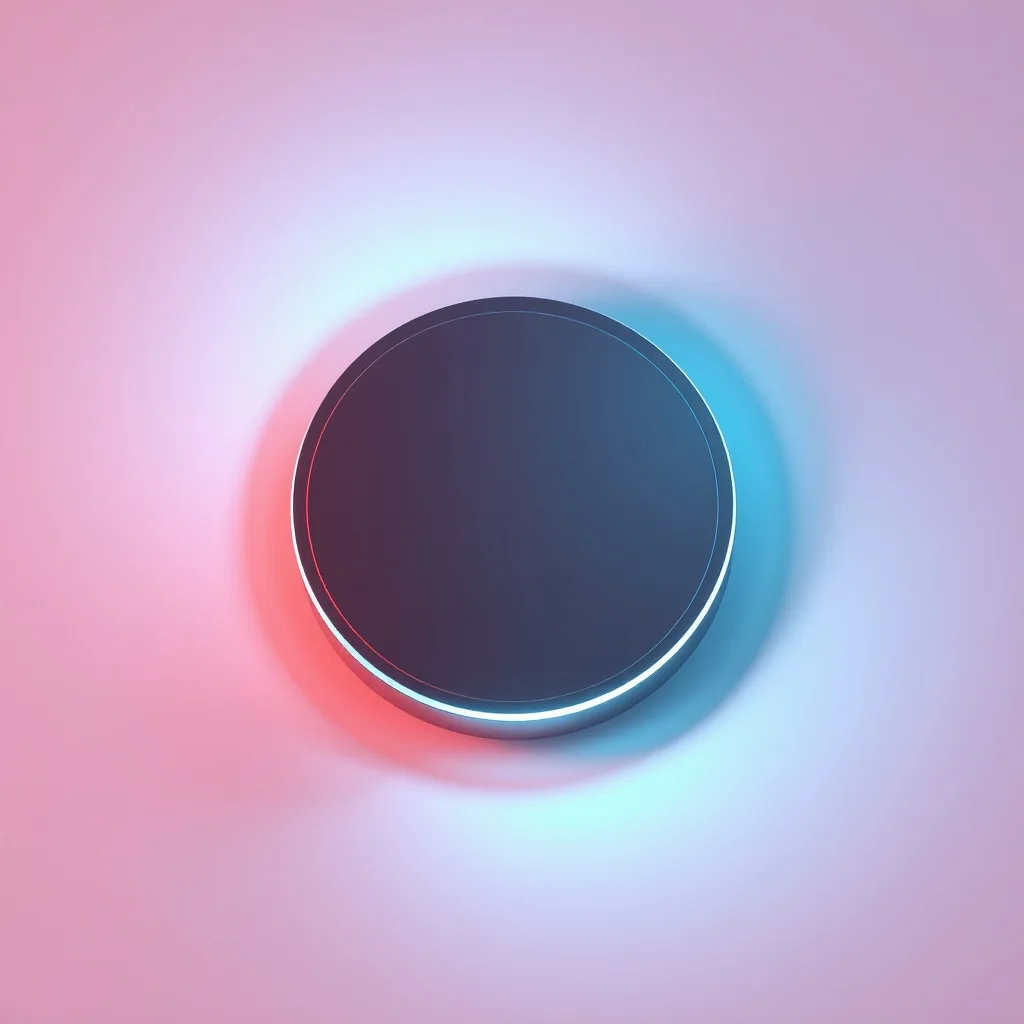 A round magnetic charging puck emitting concentric rings of soft light